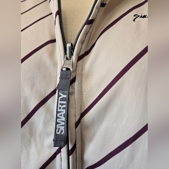 686 Smarty Cream and Maroon Striped Jacket. Size Large - Picture 3 of 14